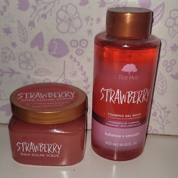 Tree Hut Strawberry Foaming Gel Wash and Shea Sugar Scrub Set - Picture 1 of 1